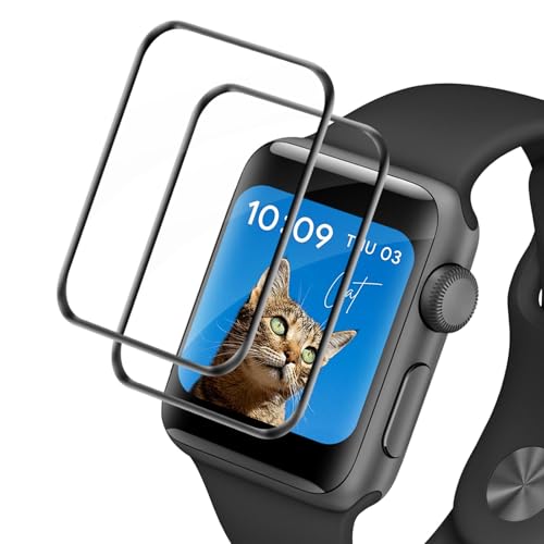 Carantee 2 Stück Schutzfolie für Panzerglas für Apple Watch Series 4/5/6/SE 44mm Folie, Ultradünn Displayschutzfolie, 9H Härte Bläschenfrei Transparent Schutzglas für Apple Watch 44mm