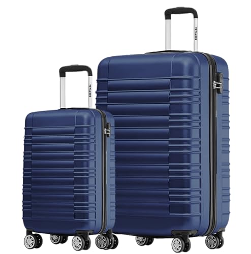 TRVLMORE Koffer & Trolleys - Koffer Set, Kofferset 2 Teilig, Handgepäck Koffer, Hartschalenkoffer Groß, Reisekoffer mit Rollen Groß - Trolley Handgepäck - Handgepäck Trolley Luggage - Blau