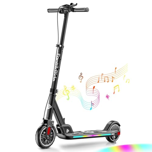 FanttikRide T9 Apex Elektroroller für Kinder, 1,3–1,7 m, 200 W Motor, LED Farblicht, Bluetooth-Musik, 12/16/20 km/h Digitalanzeige, höhenverstellbar, faltbar, bis zu 40 Minuten, Schwarz (Ohne ABE)