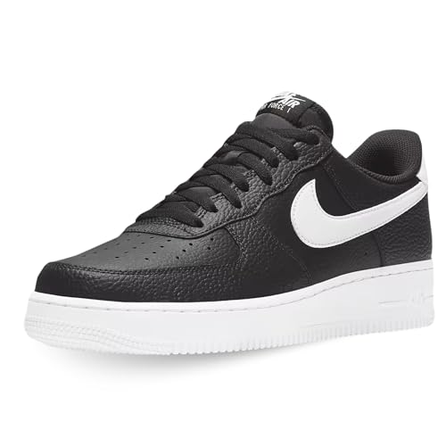 Nike Herren Air Force 1 '07 Sneaker, Black White Logo, 47.5 EU