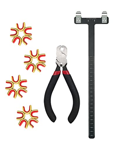 longbowmaker Bogenschießen Nocking Points Nockpunktzange T-förmiges Bogenquadrat Set Bogensehne Zange Bogenzubehör für Compound und Recurve Bogen (Schwarz)