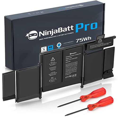 NinjaBatt Batterie A1582 A1502 für Apple MacBook Pro Retina 13” A1493 [2013 2014 2015 Years] - High Performance [75Wh/11.42V]