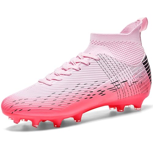 NUTTOPL Fußballschuhe Herren Professionelle Fussballschuhe Kunstrasen Jugendliche Athletics Trainingsschuhe Outdoor Sport Football Schuhe Rosa 43 EU