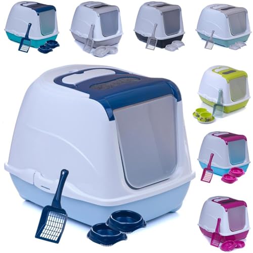 Katzentoilette Sondermodell 50 Katzenklo Schaufel Filter Haube blau Design 1