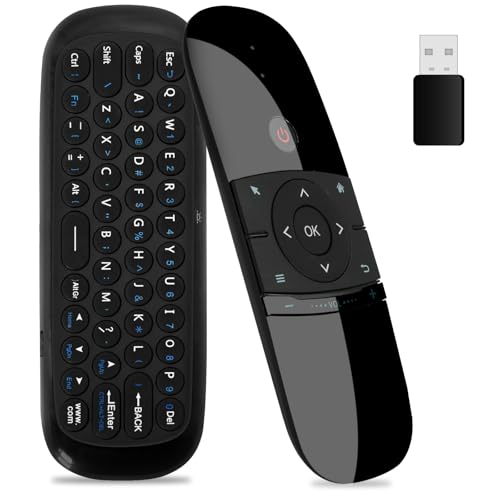 APKLVSR Air Mouse Fernbedienung mit IR-Lernfunktion,Air Mouse Remote Control mit 6 Axis Gyroskop,Tastatur und Maus Funktion,für Nvidia Shield/Android TV Box/Smart TV/PC/Projektor/HTPC