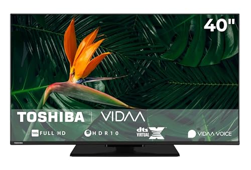 Toshiba Fernseher 40 Zoll Smart TV VIDAA Full HD Fernseher HDR Smart TV mit Triple-Tuner und Bluetooth, LED TV 40LV3F63DA