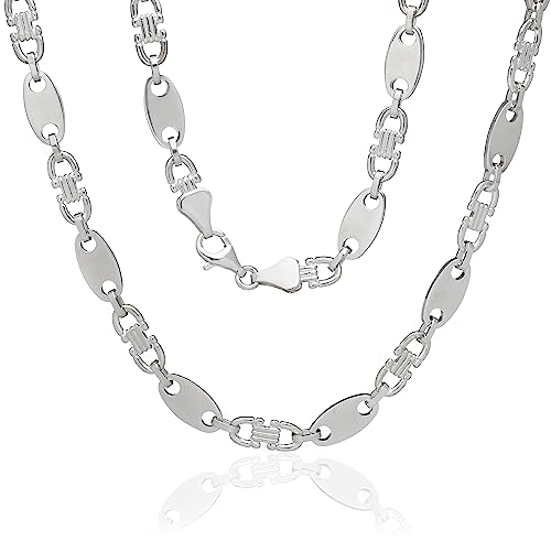 Generisch Walterketten Plattenketten Steigbügelketten aus 925 Sterling Silber in verschiedenen Breiten und Längen (55, 10,0 mm)