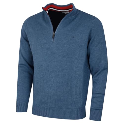 Calvin Klein Golf Herren Baumwollpullover - Denim Marl Sport - L