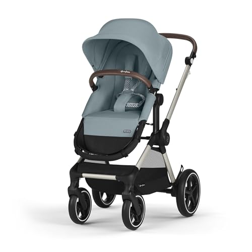 CYBEX Gold Kinderwagen EOS Lux 2-in-1, Reisesystem, Ab Geburt bis 22 kg (ca. 4 Jahre), Stormy Blue