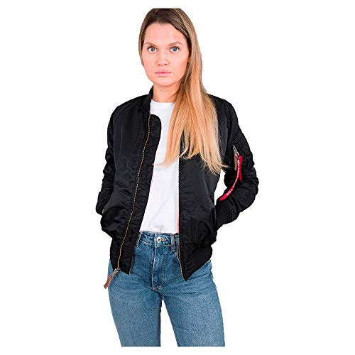 Alpha Industries Damen Bomberjacke MA-1 VF 59 Wmn, Schwarz (Black 03), Large (Herstellergröße: L)