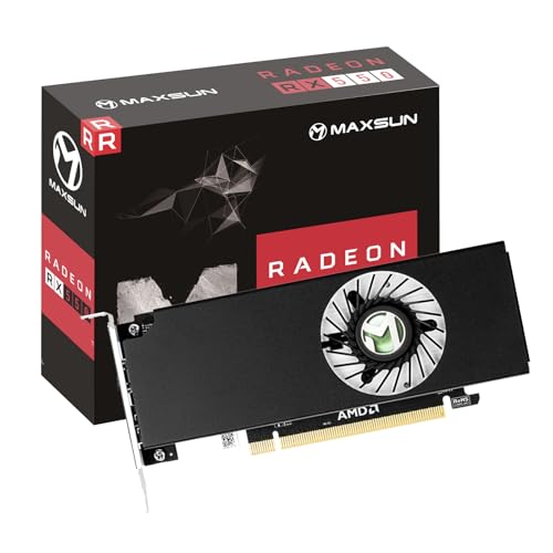 MAXSUN Grafikkarte AMD Radeon RX 550 4GB GDDR5 ITX Computer PC Gaming Video Graphics Card GPU HDPC Low Profile 128-Bit DirectX 12 PCI Express X16 3.0, HDMI, DisplayPort