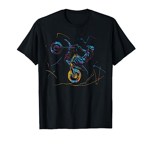 Wheelie Supermoto Motocross Supermotard Enduro Abstrakt T-Shirt