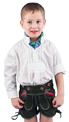 Isar-Trachten Trachtenhemd Kinder Jungen 48400 Trachtenhemd weiß Stehkragen Kinderhemden Jungen Kindertracht - 164
