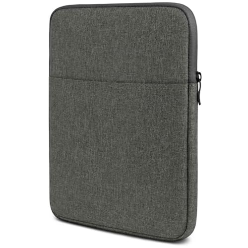 moex eBook Hülle für Tolino Epos 3 Tasche mit Reißverschluss und Fach für Zubehör, Stoff E-Reader Sleeve weich Gepolstert, Schutzhülle Minimalistisch Dash Case, Dunkelgrau
