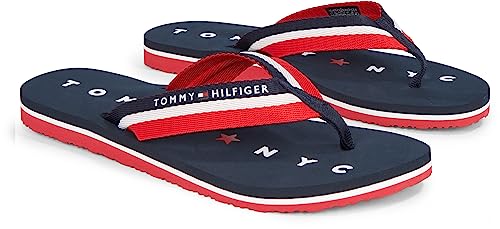 Tommy Hilfiger Damen Flip Flops Tommy Loves NY Beach Sandal Badeschuhe, Blau (Midnight), 40