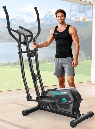 Crosstrainer für Zuhause mit APP, 3-in-1-Crosstrainer mit 16 stufiger Widerstand,LCD Monitor, Wasserflaschen-und Gerätehalter, 6KG Schwungrad,Belastbar Bis 287LBS,Aerobic-Ellipsentrainer