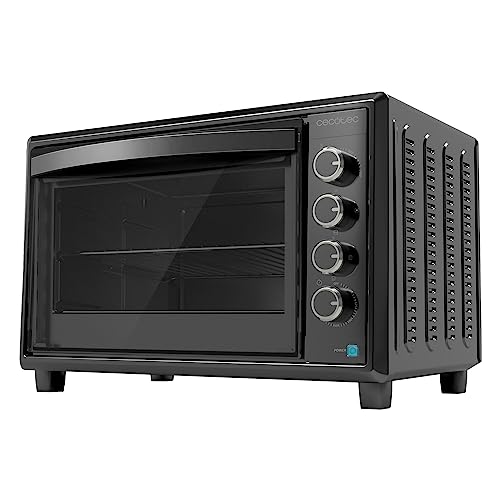 Cecotec Tisch-Konvektionsofen 60 Liter Bake&Toast 6090 Black Gyro. 2200 W, Innenbeleuchtung, 12 Funktionen, Temperatur bis zu 230º, Doppeltürglas, Inklusive drehbarem Spieß