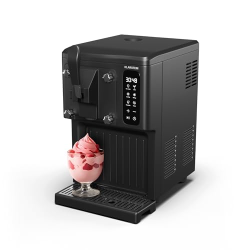 Klarstein SweetSwirl Eismaschine - 3-in-1 Für Eiscreme, Milchshakes & Smoothies, 1,5 L Tank, Touch-Display, Keep-Cool-Modus, Reinigungsfunktion, Schwarz