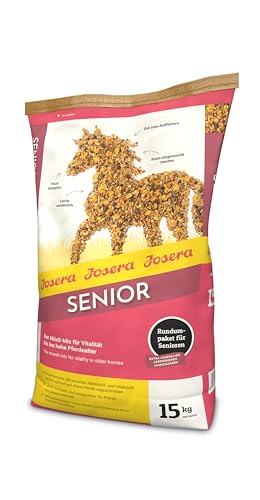JOSERA Senior (1 x 15 kg) | PFERD SENIOR | Premium Pferdefutter für ältere & schwerfuttrige Pferde | Müsli-Mix für Vitalität bis ins hohe Pferdealter | nährstoffreich & leicht verdaulich | 1er Pack