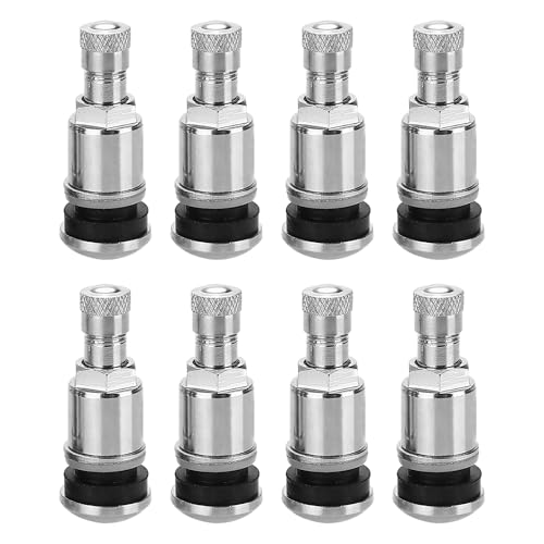 ZMDMAH 8pcs Autoventile, Silber Reifenventil, Metallventile für Alufelgen, Autoreifen Ventil Autoreifen, Ventileinsatz Auto Ventile, Reifen Ventile Reifenventile Pkw Universal Felgenventile 11,3 mm
