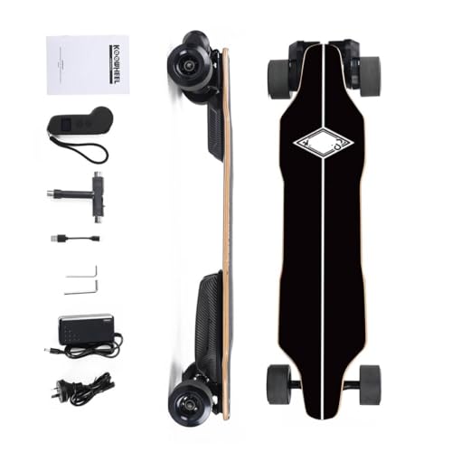 Elektro-Skateboard für Erwachsene Longboard mit 1000W-Naben Motoren, 4WD Off-Road Höchstgeschwindigkeit Skateboard, IPX4 Wasserdicht, Max Last 130KG S4