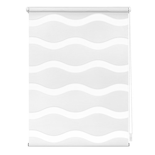 Lichtblick Doppelrollo Klemmfix ohne Bohren, Welle, Blickdicht, Klemmträger-Montage, Sichtschutz, Wandmongtage, Deckenmontage, für Fenster und Türen 80 cm x 150 cm (B x L), Weiß