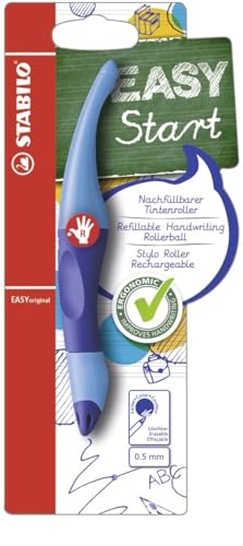 STABILO - Ergonomischer Tintenroller für Rechtshänder - EASYoriginal in dunkel-/hellblau - blau (löschbar) - inkl. Patrone - Blister