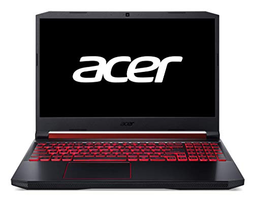 Acer Nitro 5 - Gaming-Laptop, 39,6 cm (15,6 Zoll), FullHD (Intel Core i7-9750H, 8 GB RAM, 1 TB HDD + 128 GB SSD, Nvidia GTX1650-4 GB, Linux), Schwarz, QWERTY-Tastatur Spanisch