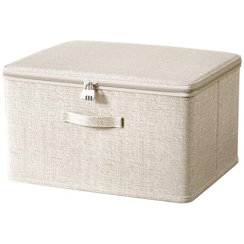 Abschließbare Aufbewahrungsbox mit Stoffdeckel für Kleidung und Toys (40x30x21cm)