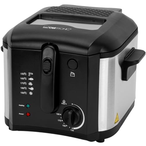 Clatronic® Friteuse mit Fett | 2,5 Liter | Fritteuse 130-190°C | Geruchs- und Fettdunstfilter | 1600W | Abtropfvorrichtung | Antihaft-Ölbehälter | Friteuse Öl | Fritteuse mit Öl | Fritöse FR 3649