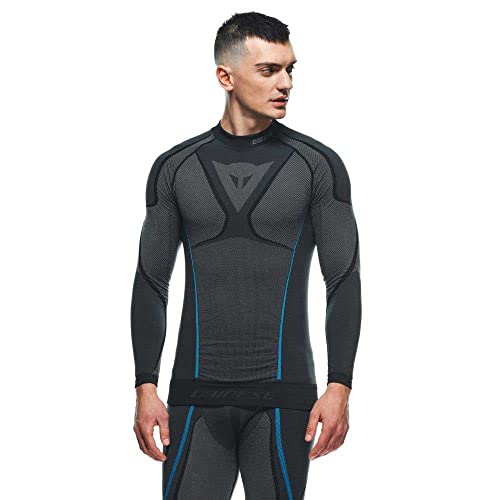 Dainese Herren Dry LS Baselayer-Shirt, Schwarz/Blau, L
