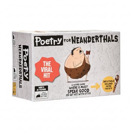 Exploding Kittens Poetry for Neanderthals Kartenspiel Competitive Word-guessing Card Game - Family-Friendly Party Games - Card Games