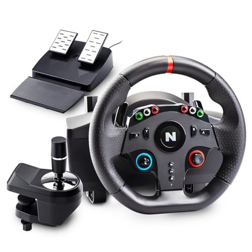 NITHO Drive Pro ONE Gaming Rennlenkrad mit Pedalen und Schalthebel, 270 Grad Spiele Lenkrad für PS4, PC, Xbox One, Xbox Series X|S und Switch, Zero Dead Zone Gaming Racing Wheel