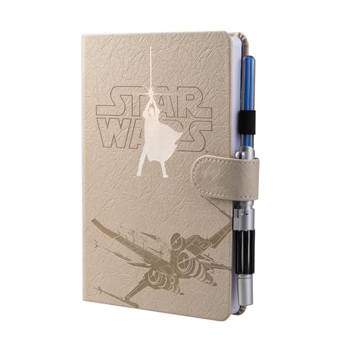 Grupo Erik Notizbuch A5 mit Laserschwert Stift Star Wars Luke Skywalkeer Notizbuch A5 Dotted Notizbuch Klein - Reisetagebuch zum selberschreiben Bullet Journal Dotted A5 Tagebuch Mädchen und Jungen