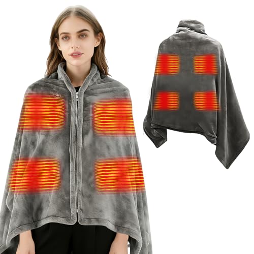 WDKXCN Heizdecke USB, 150 * 80cm USB Heizdecke Aufladbar, Heizdeckes Akku kabellos, 3 Temperaturstufen Einstellbar,Wärmedecke Akku für Camping Büro Haus Zuhause (B)