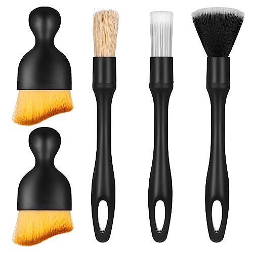 Pinenuts 5 Stück Auto Detailingbürste, Auto Innenreinigung Weiche Bürste, Staubentfernungsbürste für Auto Innenraum, Motorrad, Alufelgen, Möbel