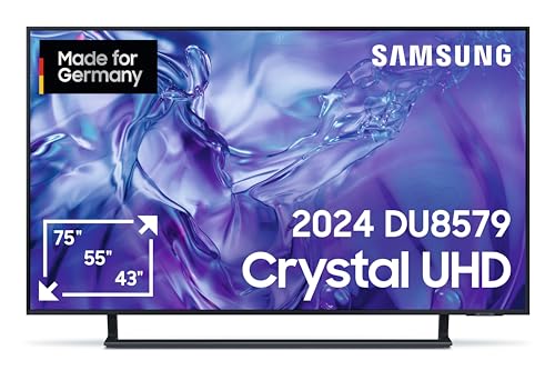Samsung Crystal UHD 4K DU8579 Fernseher 65 Zoll, TV mit Dynamic Crystal Color, 4K Upscaling, AirSlim Design, Smart TV, GU65DU8579UXZG, Deutsches Modell