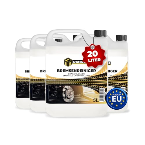MRM Chemicals – Bremsenreiniger 4 x 5L Kanister – für Auto, Motorrad & Fahrrad – entfernt Öl, Fett, Bremsstaub, Klebereste – Werkstatt-Entfetter, schnell trocknend, rückstandsfrei