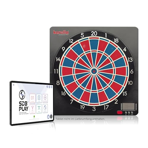 Karella Dartautomat CB-Smart, Testsieger elektronischer Softdartscheiben, modernste Bluetooth Online Funktion, 37 Spiele, Elektronik Smart Dartboard, exakte Turniermaße, Double/Triple 2-Loch Abstand