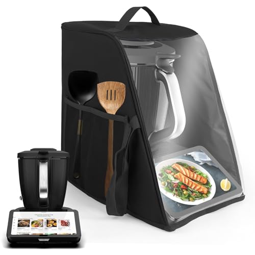 Abdeckhaube für Thermomix TM7, Haube für Thermomix Abdeckung Küchenmaschine TM7 Zubehör Ideal für den Schutz und die Aufbewahrung Ihrer Küchenmaschine (Schwarz)