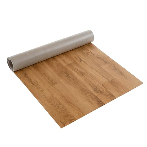 Internethandel Pfordt CV Bodenbelag Holz Optik Braun, 250x200 cm, pflegeleichter PVC Vinylboden mit Holzoptik, Meterware für Küche und Wohnzimmer