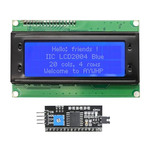 AYWHP 20x4 2004 LCD Display Modul, LCD 2004 Module, DC 5V LCD-Bildschirm-Anzeigemodul Zeichen Bildschirm mit TWI IIC I2C Serial Kompatibel mit Arduino Raspberry Pi Pico ESP32 ESP8266(Blau/2004)