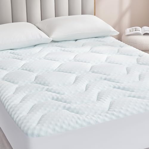 EHEYCIGA Gel Topper 140x200cm, Memory Foam Matratzentopper, Matratzen Topper mit extra tiefem Tasche, Weiß