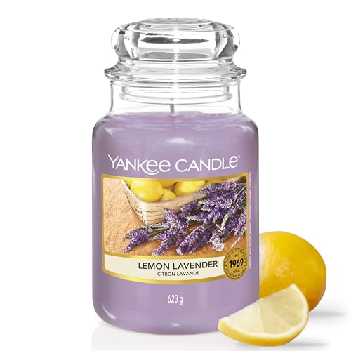 Yankee Candle Duftkerze im Glas (groß) | Lemon Lavender | Kerze mit langer Brenndauer bis zu 150 Stunden | Perfekte Geschenke für Frauen