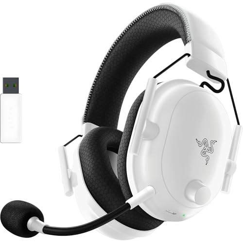 Razer BlackShark V2 Pro (2023) - Kabelloses Premium-Esports-Headset (HyperClear Super-Breitband-Mikrofon, Triforce Titanium 50mm Treiber, HyperSpeed Wireless-Technologie, bis zu 70 Std. Akku) Weiß
