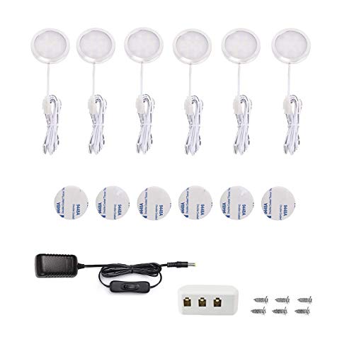 Vlio LED Schrankbeleuchtung 6er Set, LED Unterbauleuchten Warmweiß, Schrankleuchte Vitrinenbeleuchtung 15W 1500LM Küchenlampen für Kabinett Schränke Weinschrank Kleiderschrank Küche