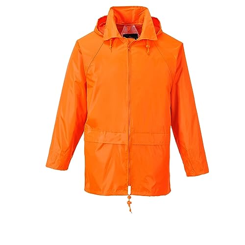 Portwest S440 Herren Leichte Wasserdichte Klassische Regenjacke Orange, XXL