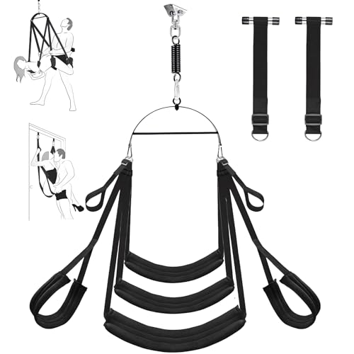Liebesschaukel – Bequeme Sexschaukel für Decken- und Türhängung, extra breite Polster, robustes SM Bondage Set für Paare, bis zu 300 kg belastbar