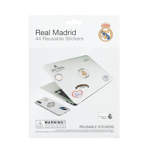 Grupo Erik Gadget Decals - Abziehbild Real Madrid - Kawaii Sticker Set - wasserdichte und wiederverwendbare Aufkleber - Real Madrid Fanartikel