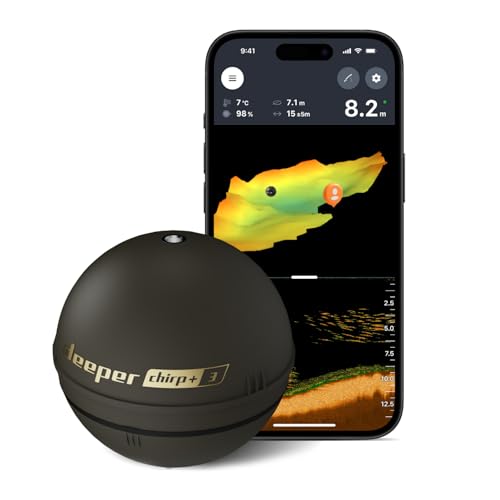 Deeper Chirp+ 3 Castable GPS Sonar - Tragbarer Fisch- und Tiefenfinder zum Bootsangeln, Eisangeln, Uferangeln – Persönliche 3D-Tiefenkarten mit benutzerfreundlicher kostenloser App